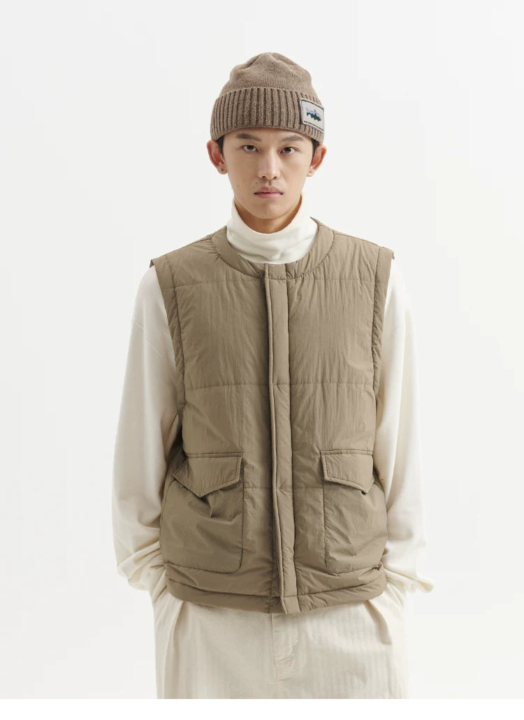 BUTTBILL New Shirley Cotton Crew Neck Cotton Jacket Vest