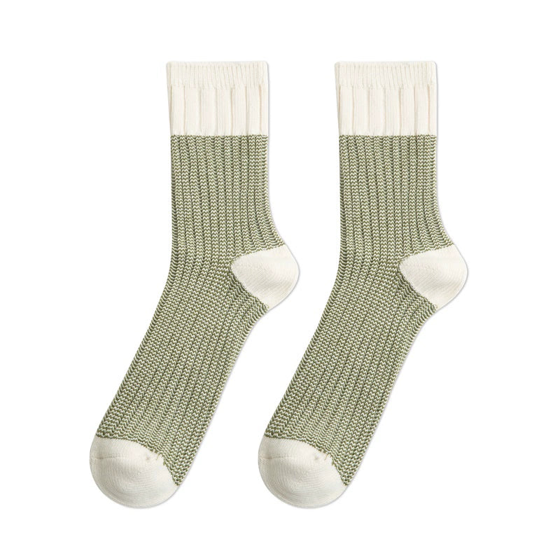 Maden Retro Contrasting Knitted Tube Socks