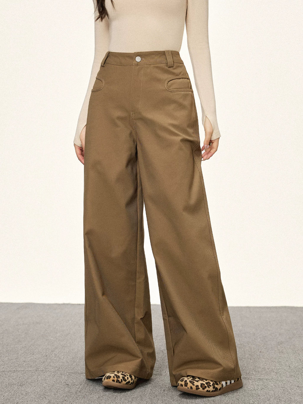 Cherry Melody High Waist Loose Straight Versatile Jeans