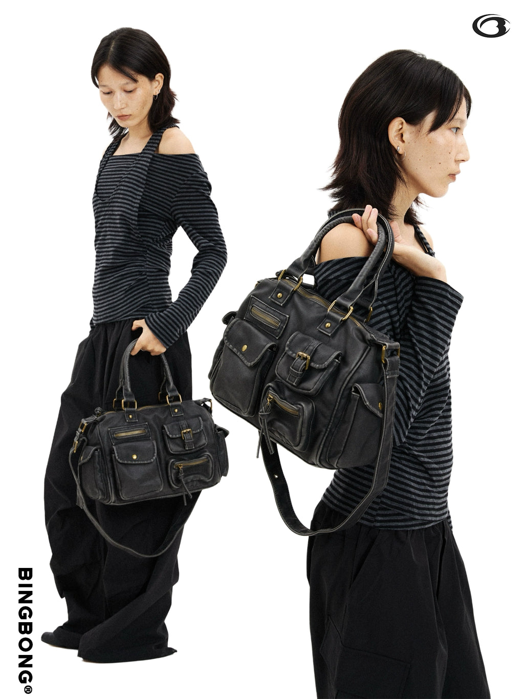 BINGBONG Retro Commuter Large Capacity Shoulder Messenger Bag