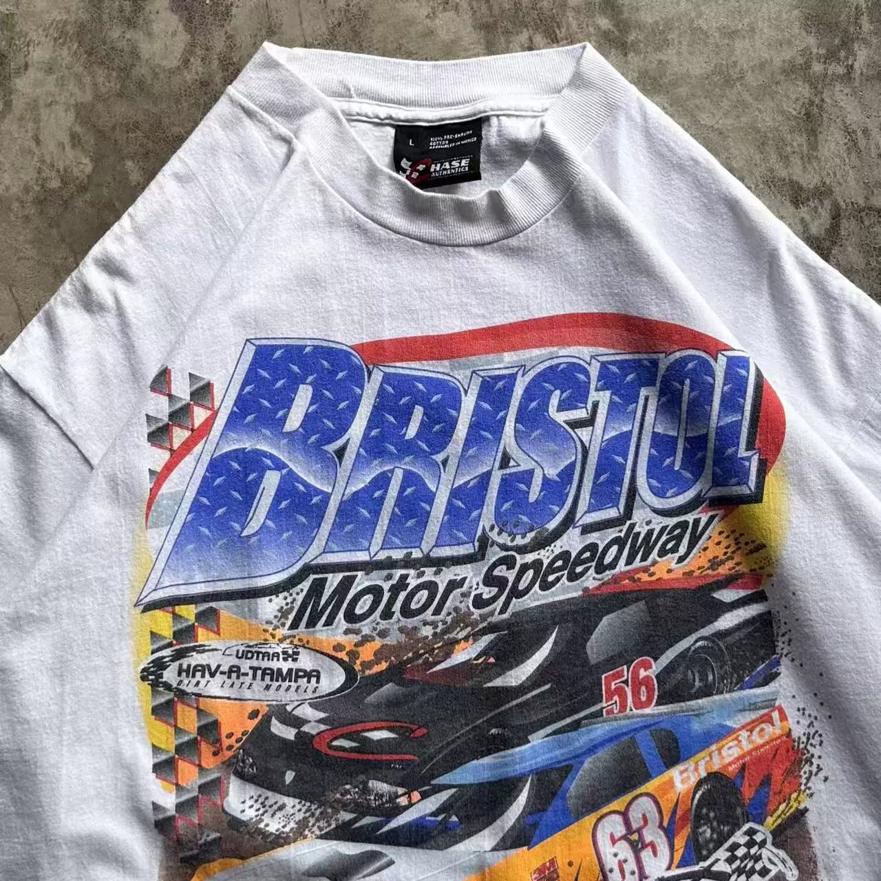Wang Youbing Retro Racing Print Loose Tee