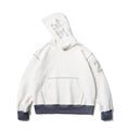 SUPERTOFU Bright Line Retro Contrasting Color Patch Print Hooded Sweater