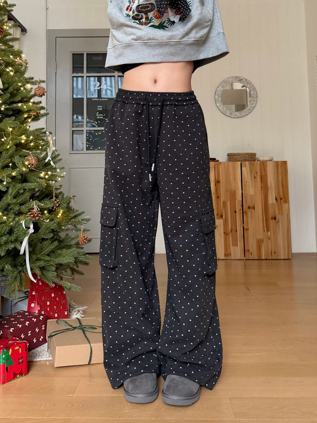 CCYE Love Polka Dot Straight Casual Pants