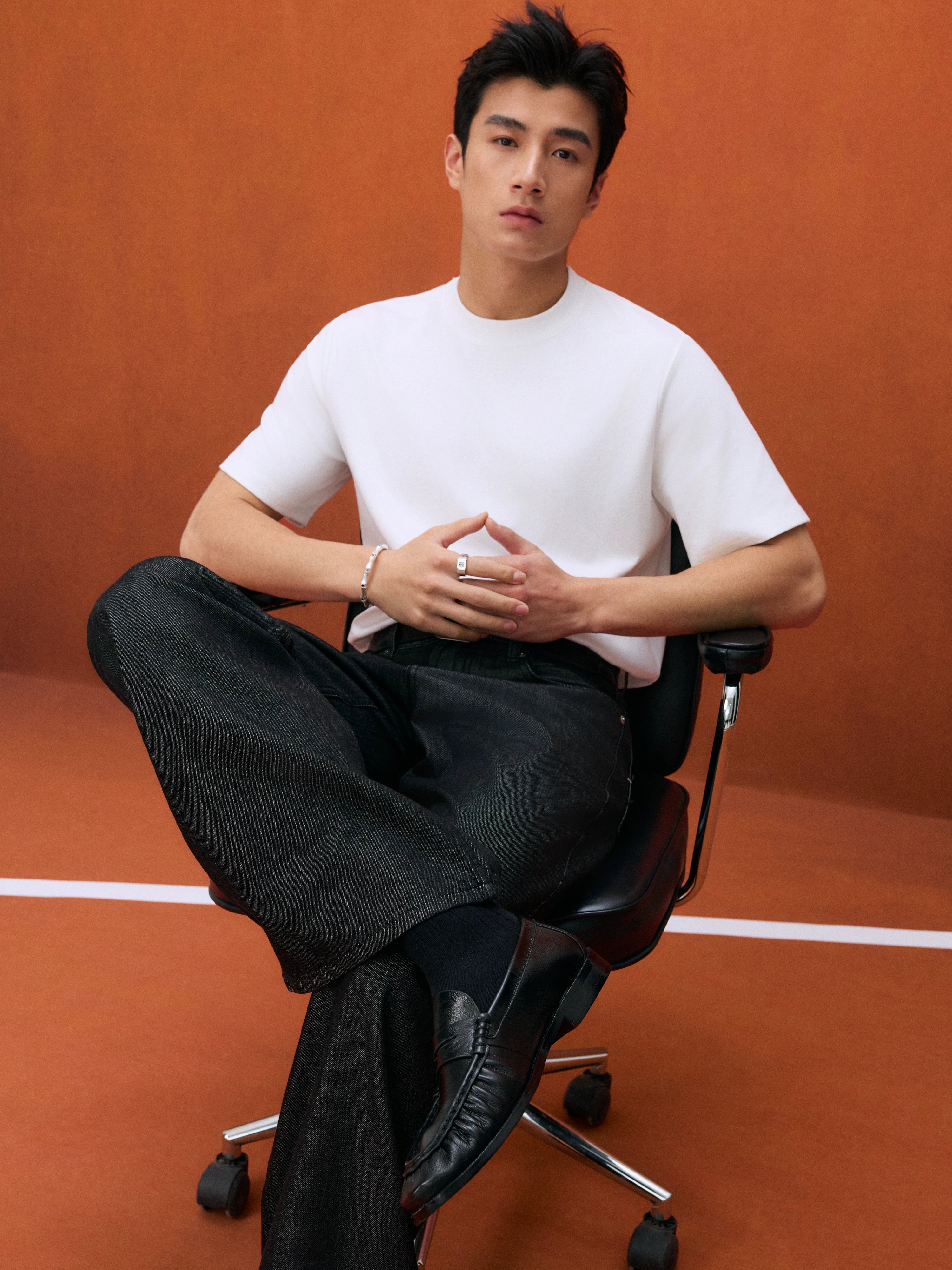 NO LOGO Leather Soft Waxy Pleated Leather Shoes