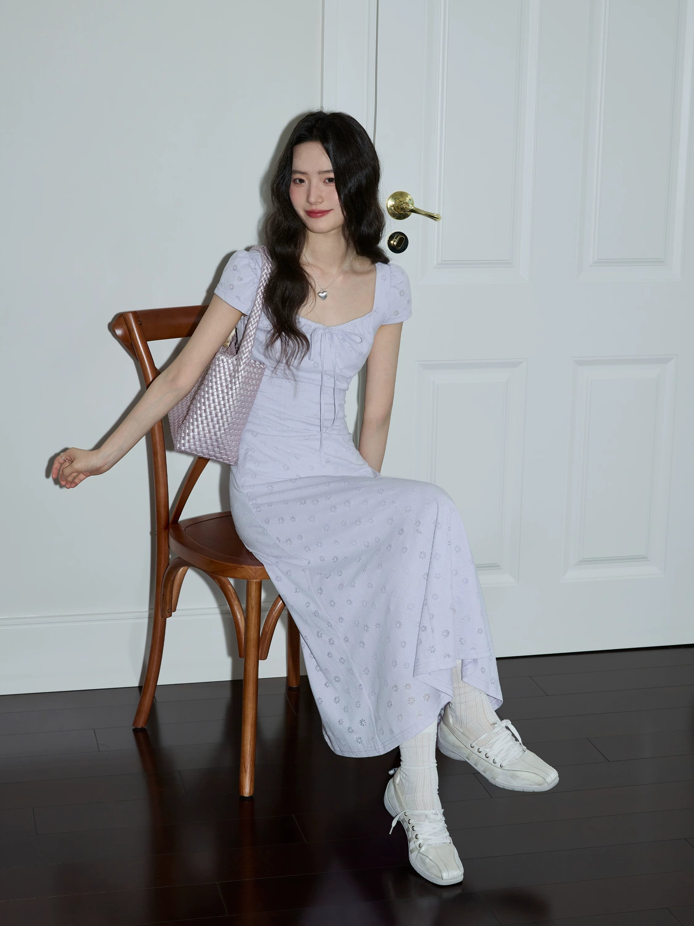 XUJING Floral Waist and Thin Dress