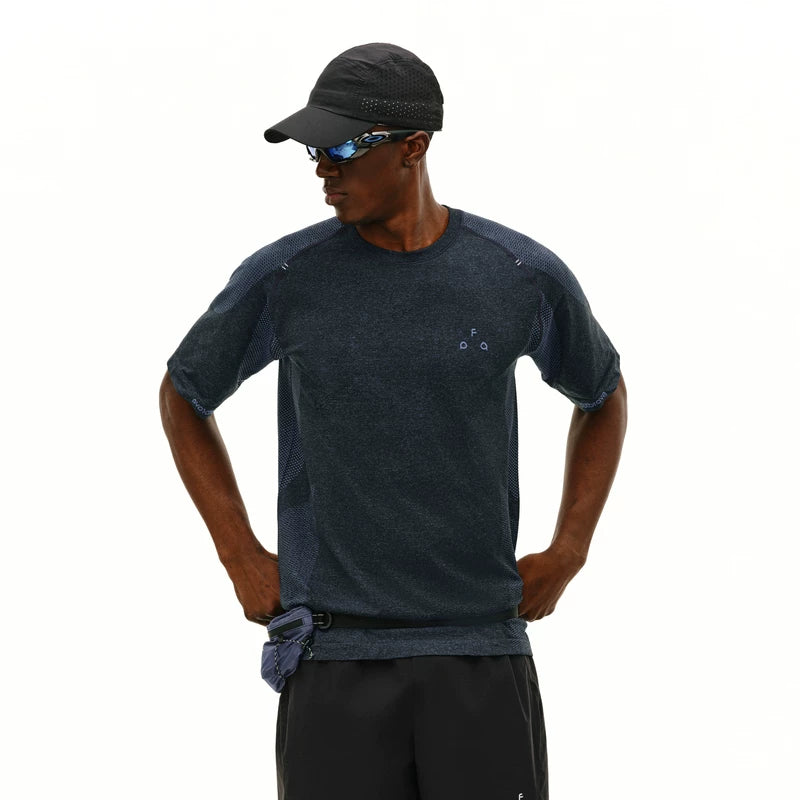FPA Knitted Crew Neck Contrasting Color Outdoor Sports Tee
