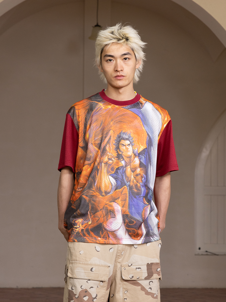 AVENUESON Dragon Humen Manga Full Print Mesh Breathable Tee