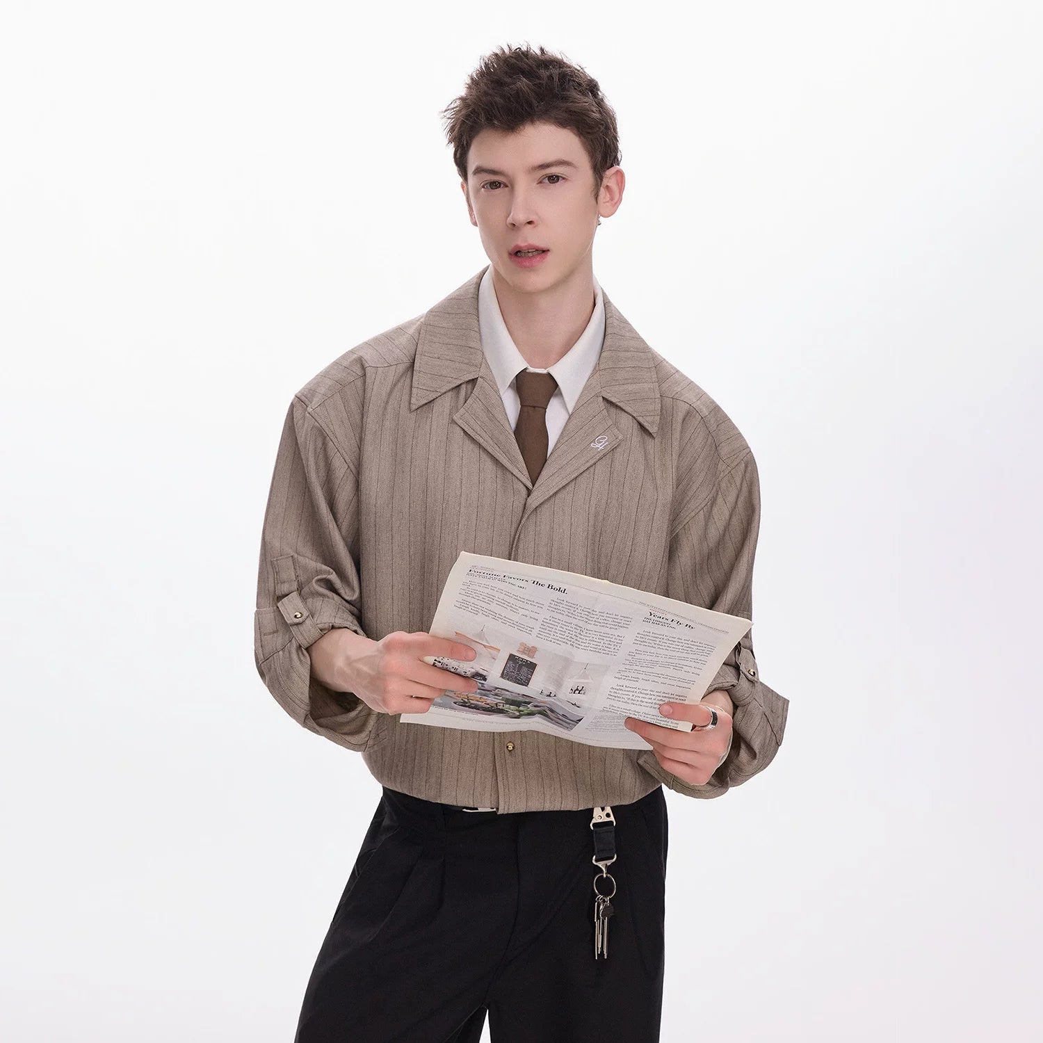 CHOR Minimalist Striped Fake Two-piece Shirt