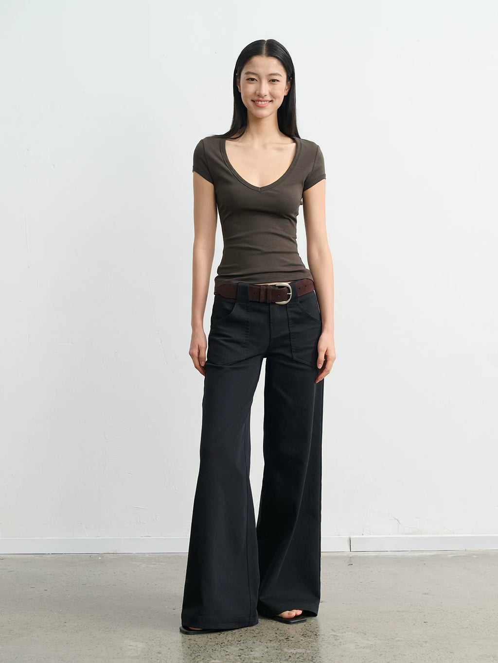 LINY LIBERTY Minimalist Old Low-rise Wide-leg Jeans