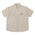 CoosRetro Vintage Contrast Striped Double Pocket Embroidered Shirt