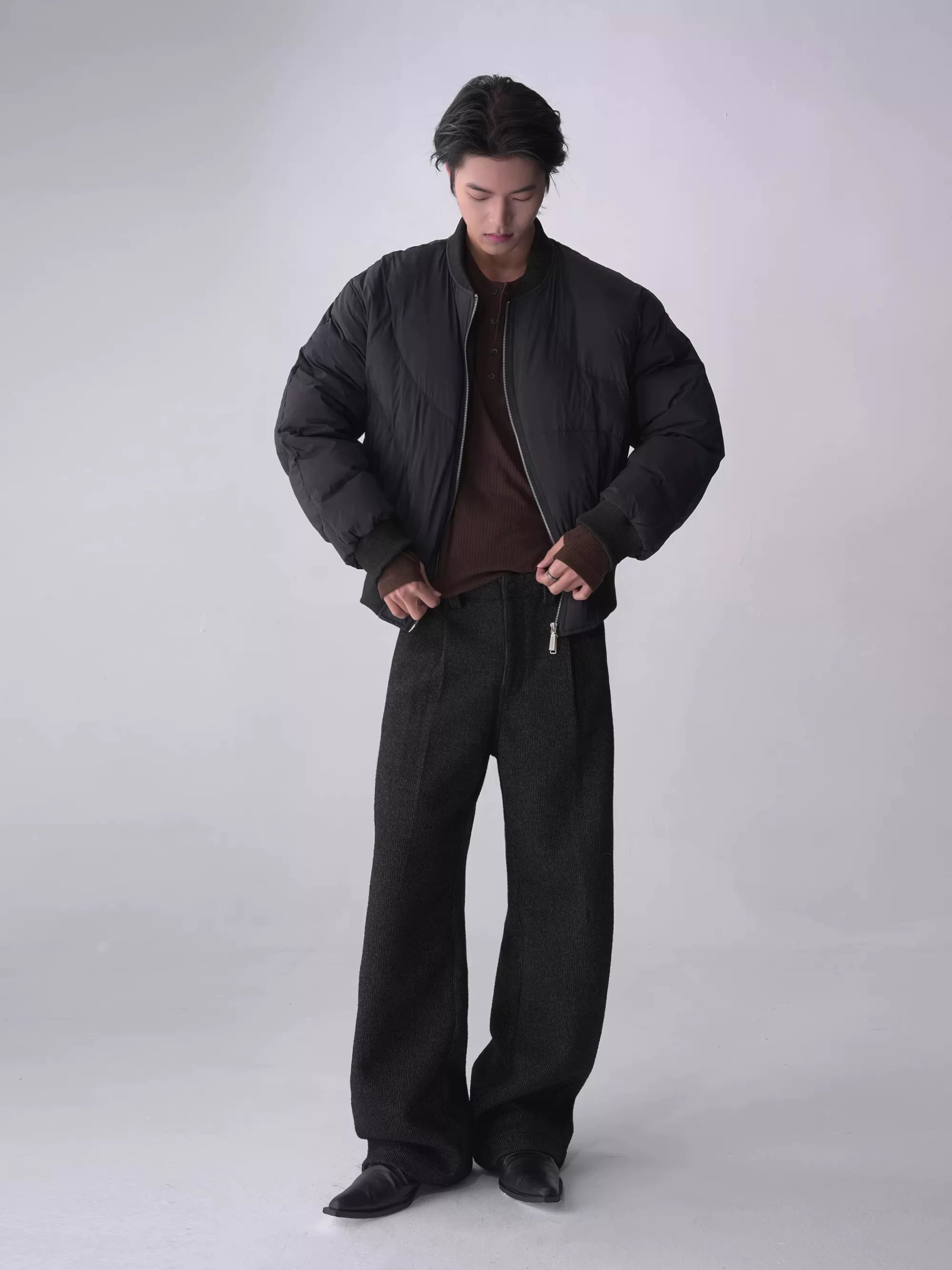 SOUTHFISH woolen striped thermal trousers