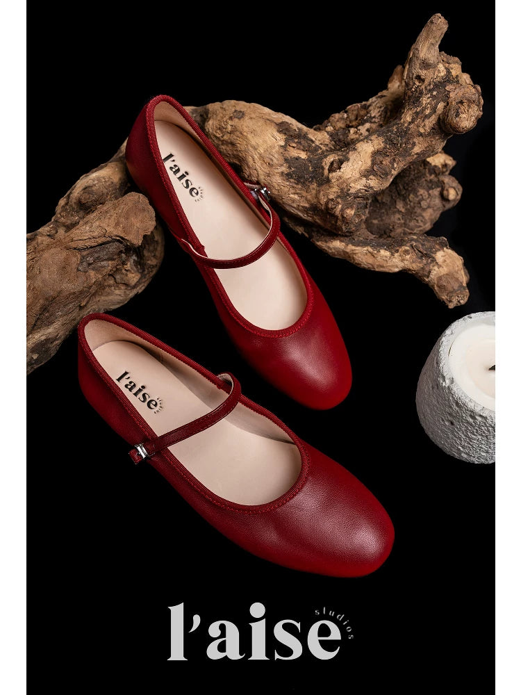 L'aise Comfortable Retro Flat Casual Mary Jane Shoes