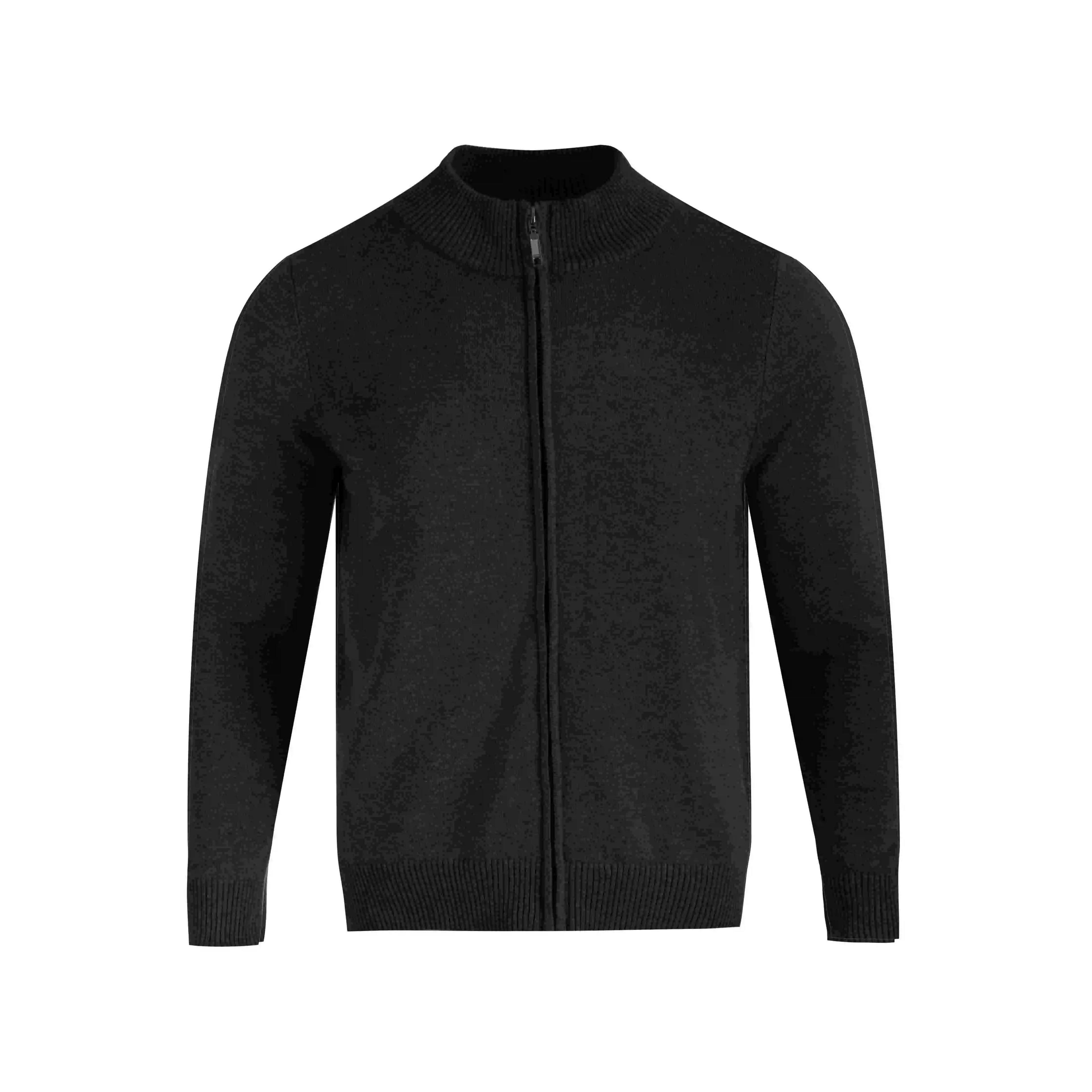 TumBlerine Stand-up Collar, Old Money Style, Wool Zip-up Cardigan 100% Cotton Jacket