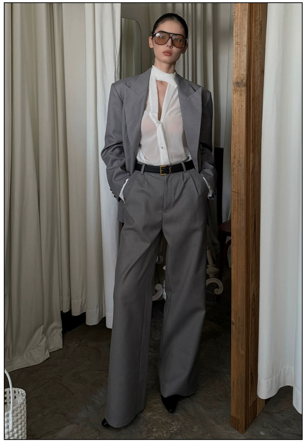 FINDYAWINGS Double-breasted Suit Trousers Suit