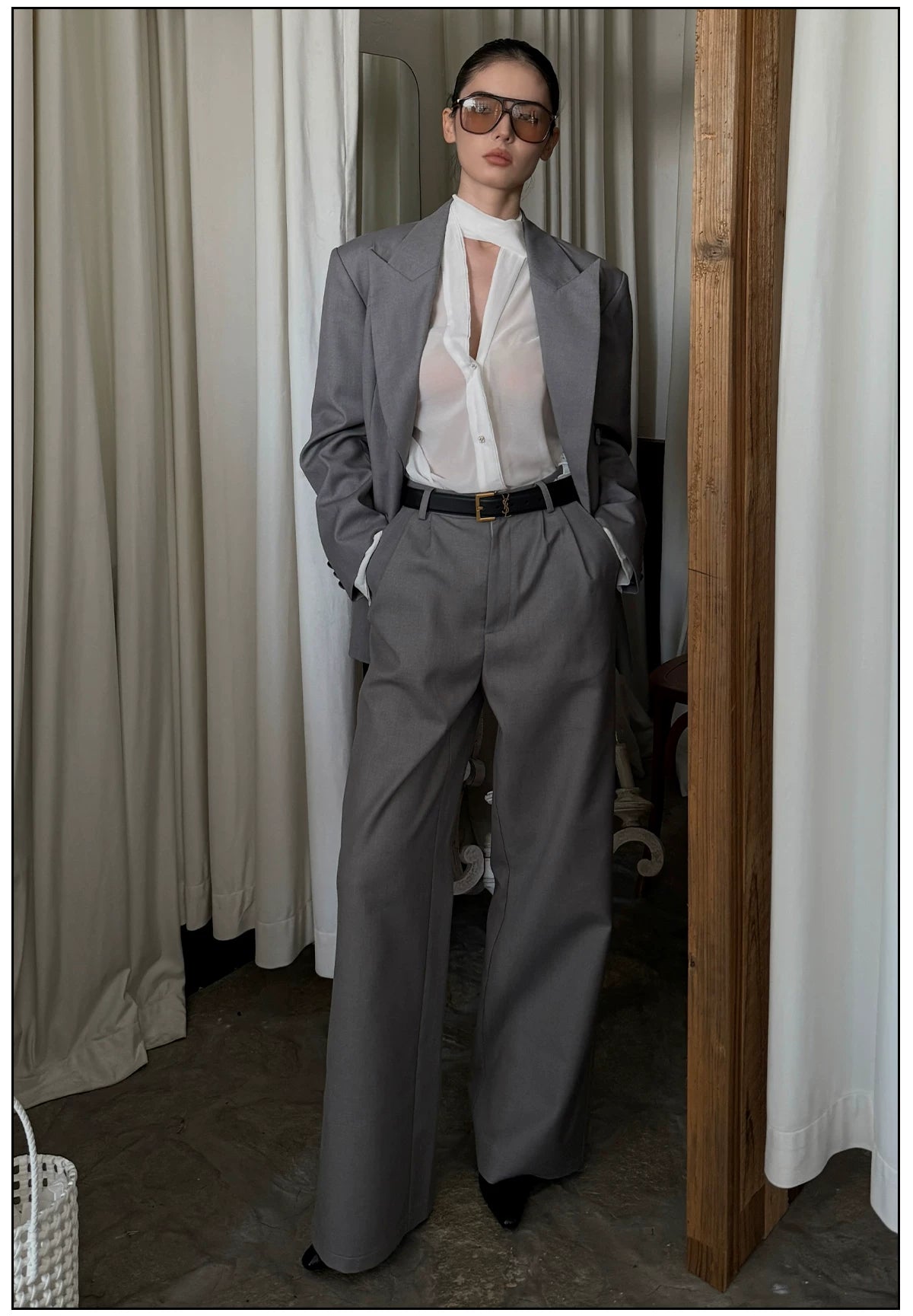 FINDYAWINGS Double-breasted Suit Trousers Suit