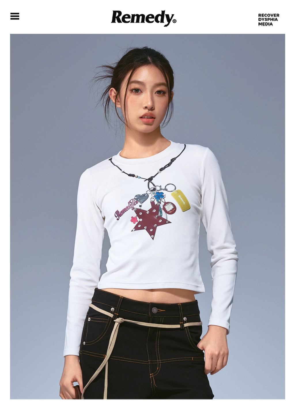 Remedy Necklace Printed Short Long Sleeve