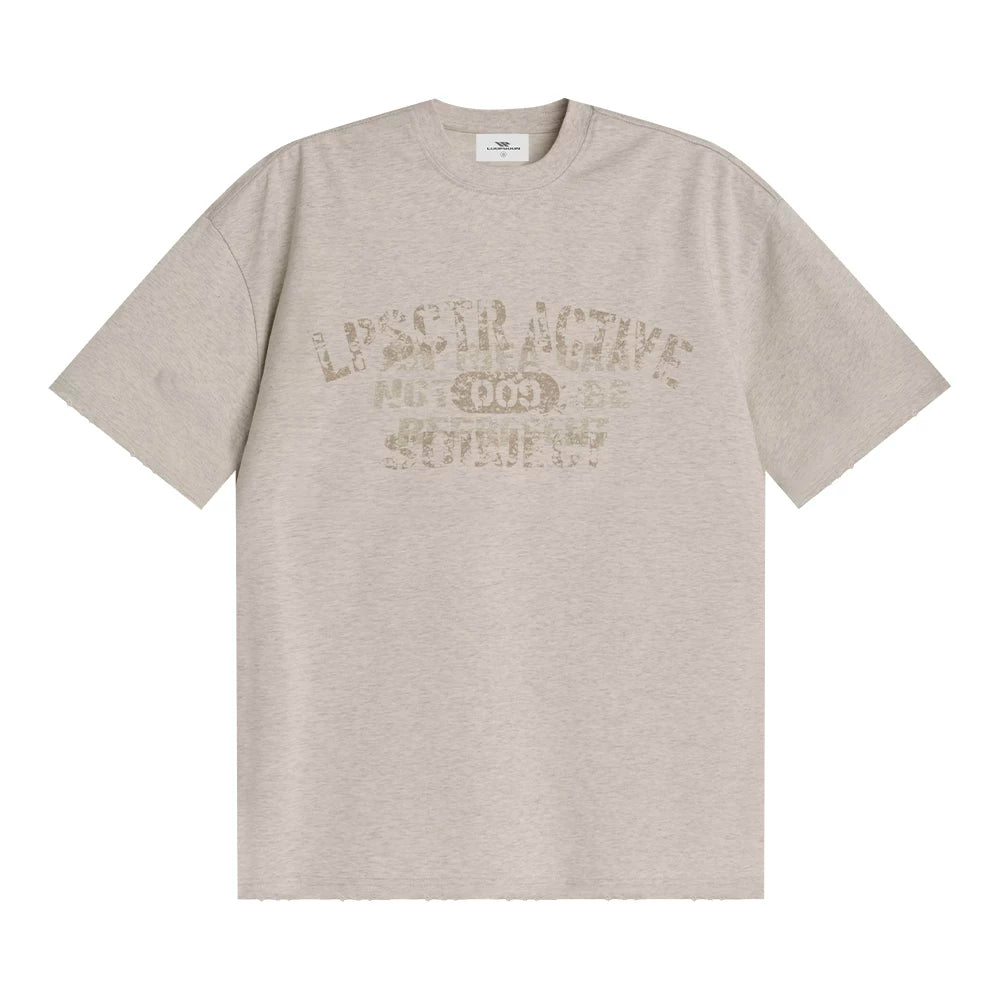Loopsoon Chest Made Old Overlapping Print Versatile Tee