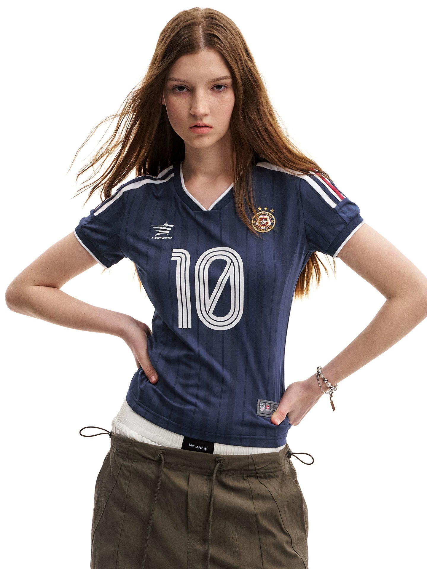 0123Start Retro Striped Sports Tee
