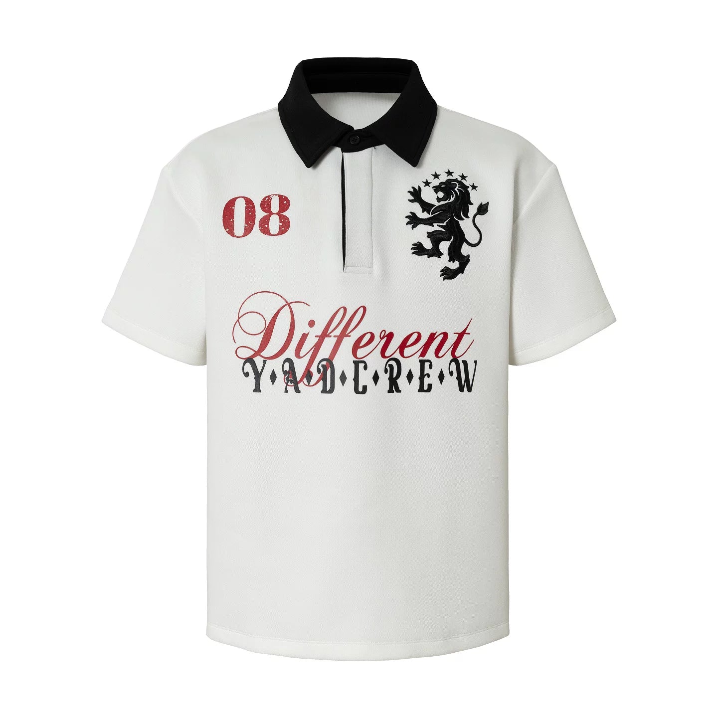 YADcrew Embroidered Letter Contrasting Polo Shirt