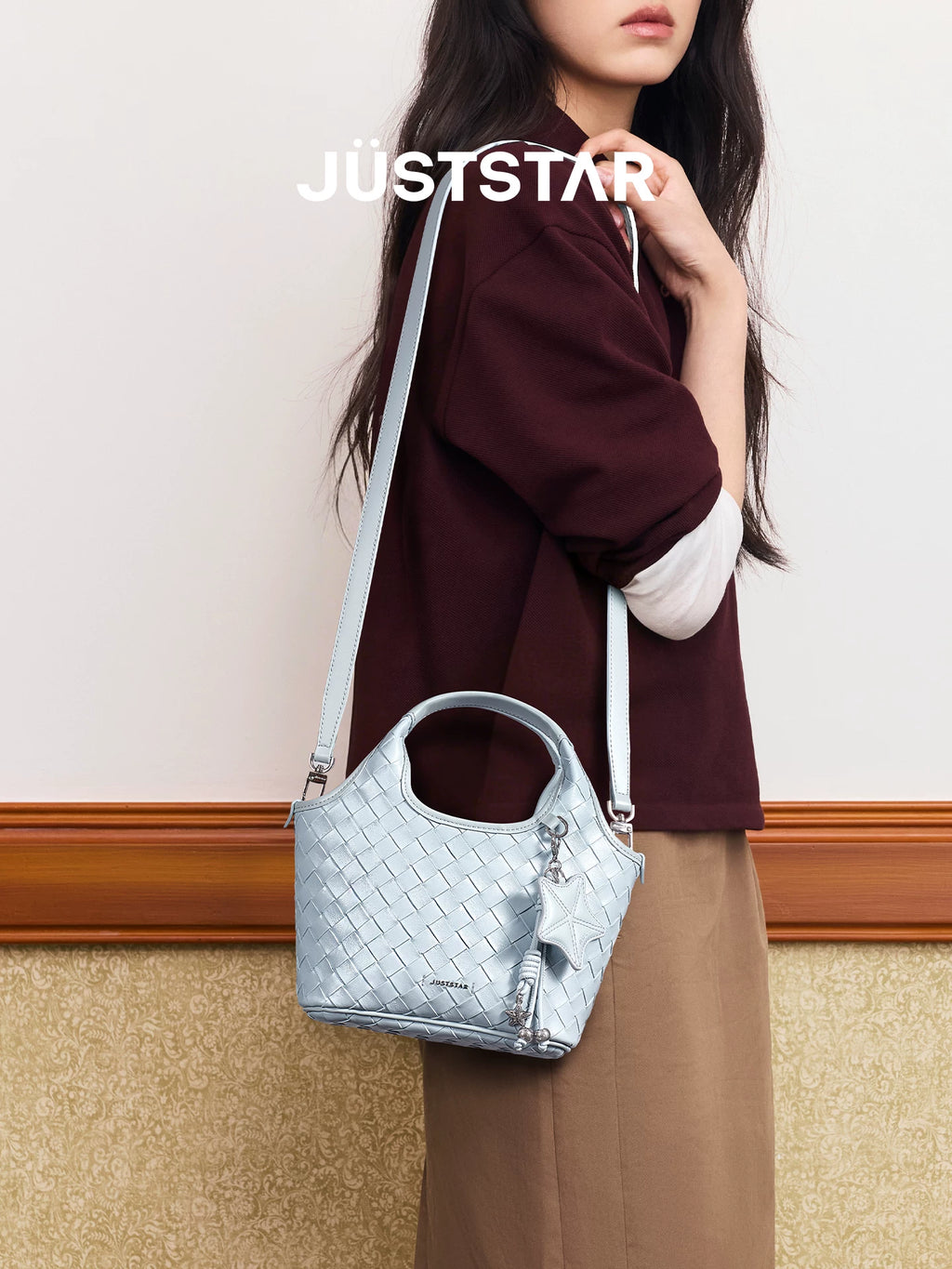 JUST STAR Shoulder Crossbody Hand-held Woven Bag