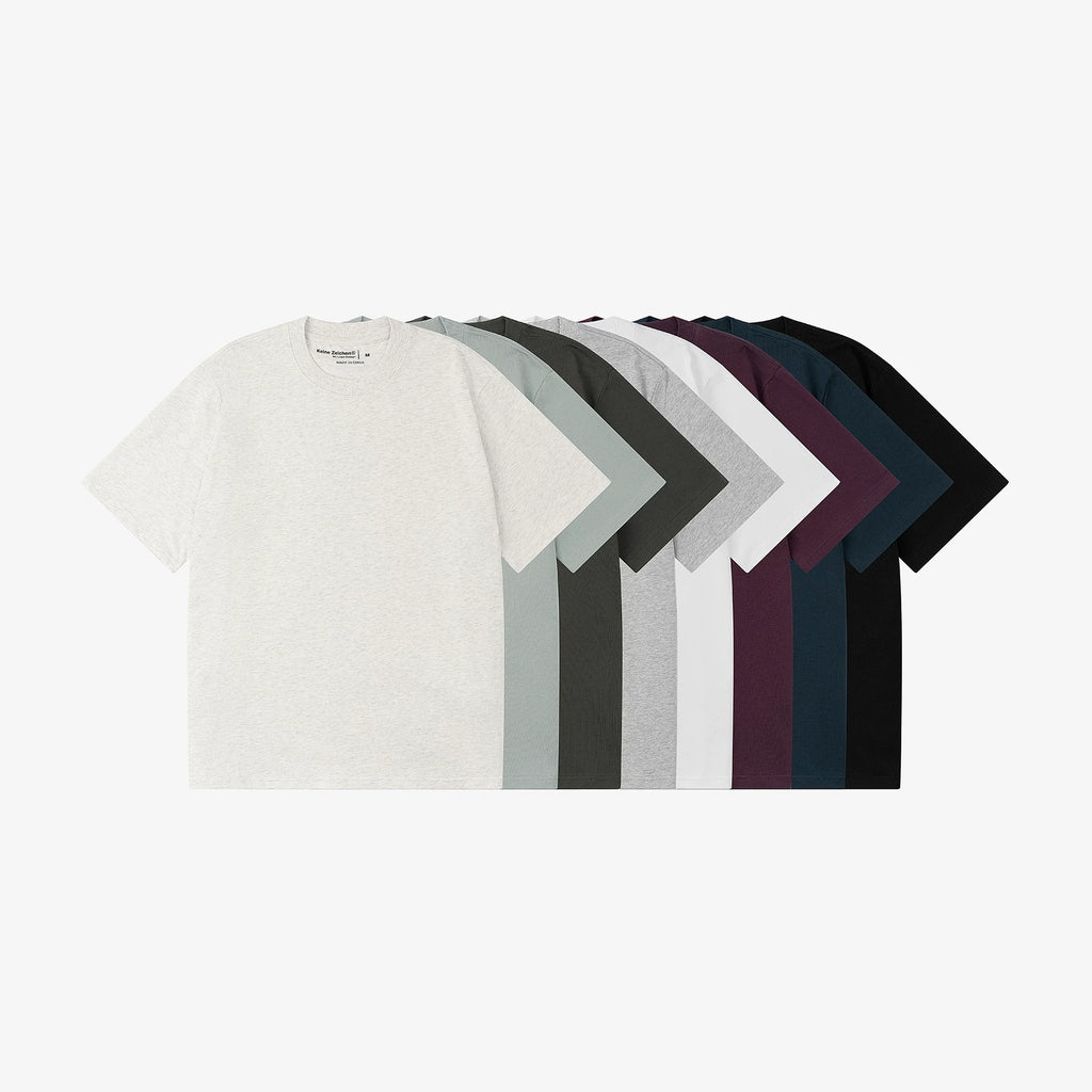 NO LOGO Xinjiang Long-Staple Cotton Boxy Wide-Fit Round Neck Basic T-Shirt