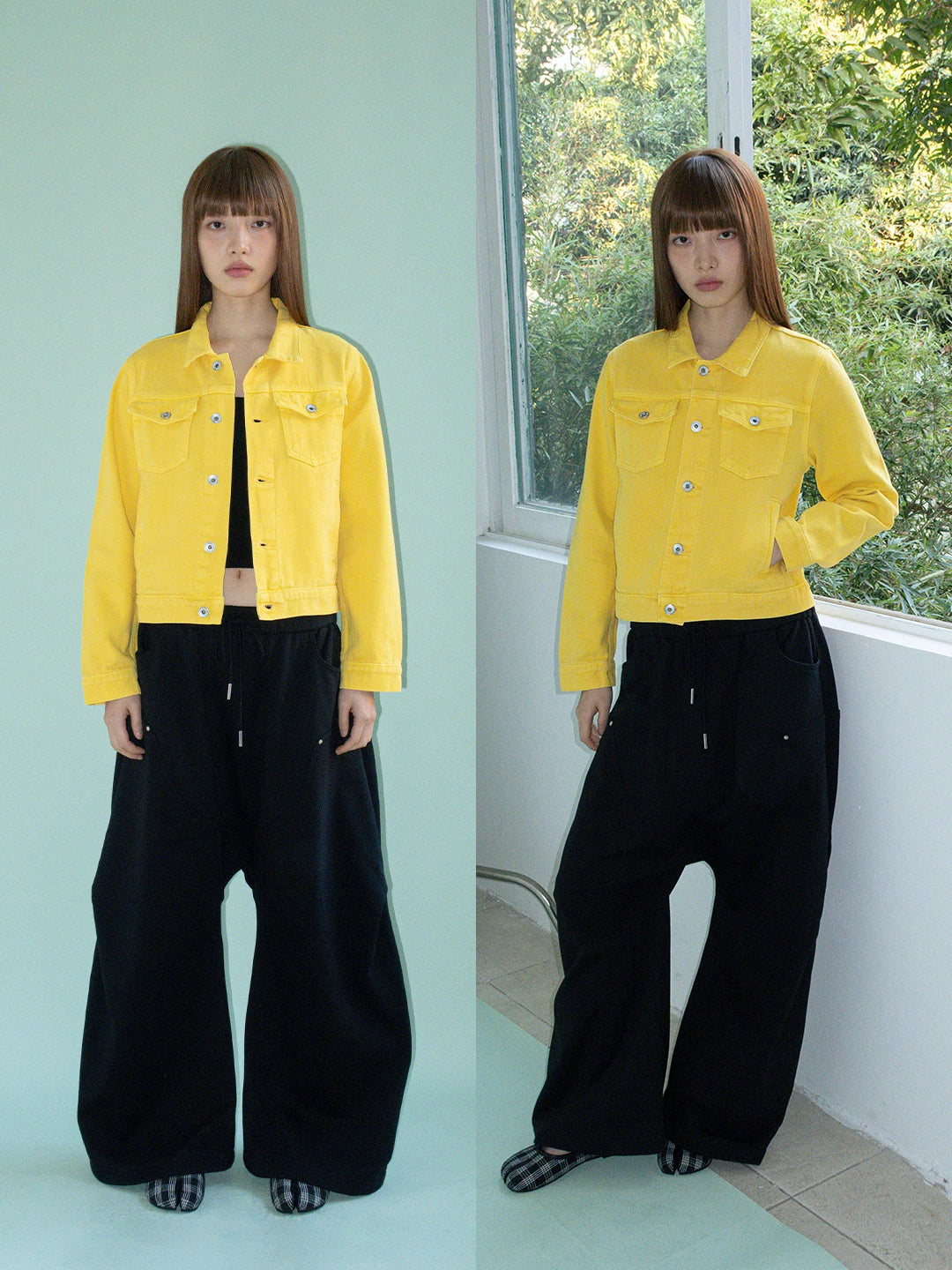 FUNKYFUN Short Lapel Denim Jacket