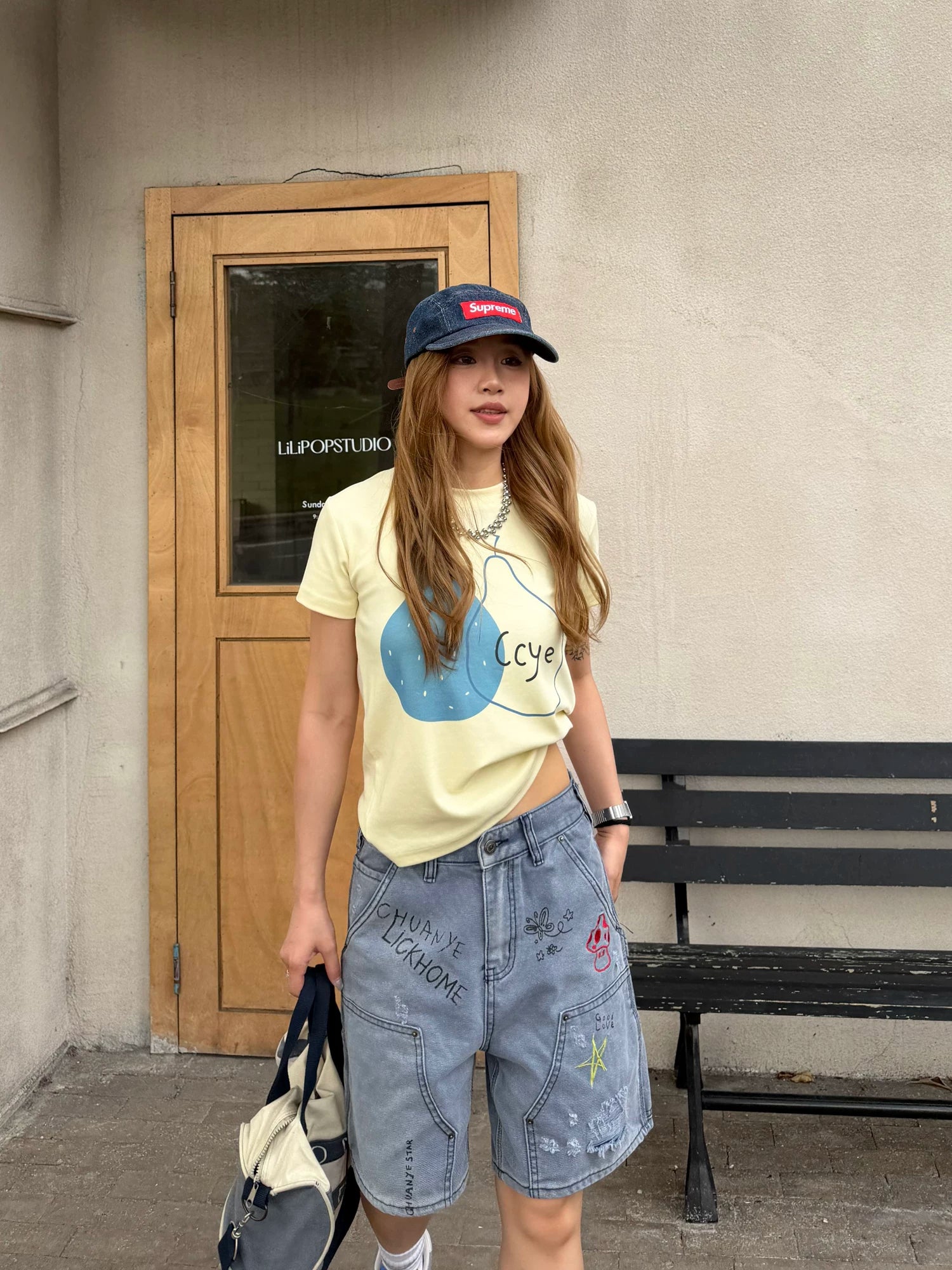 CCYE Pear Print Shoulder Versatile Tee