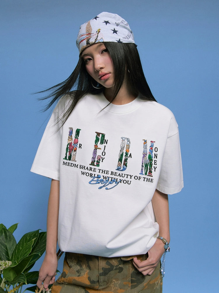 MEDM Small Element Stacking Embroidery LOGO Tee