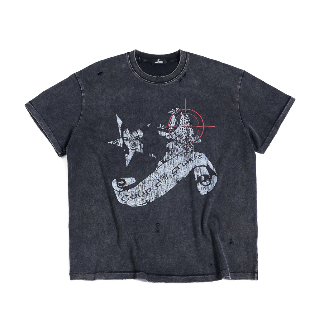 HAS2SONS Retro Loose Round Neck Tee