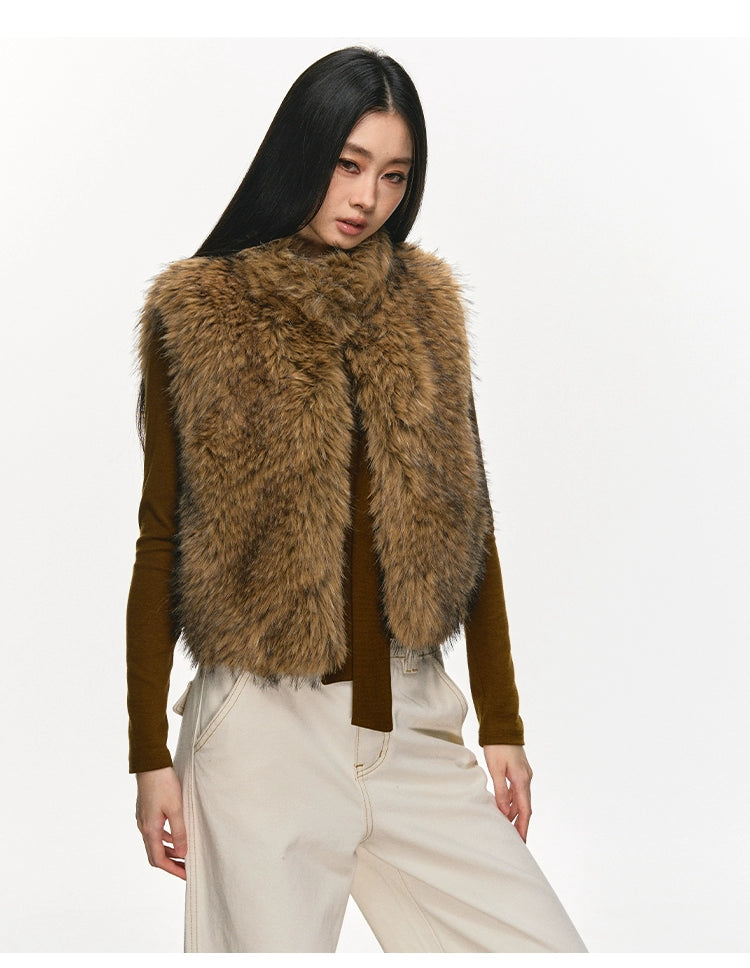 Anna Aneae Warm Versatile Furry Vest Jacket
