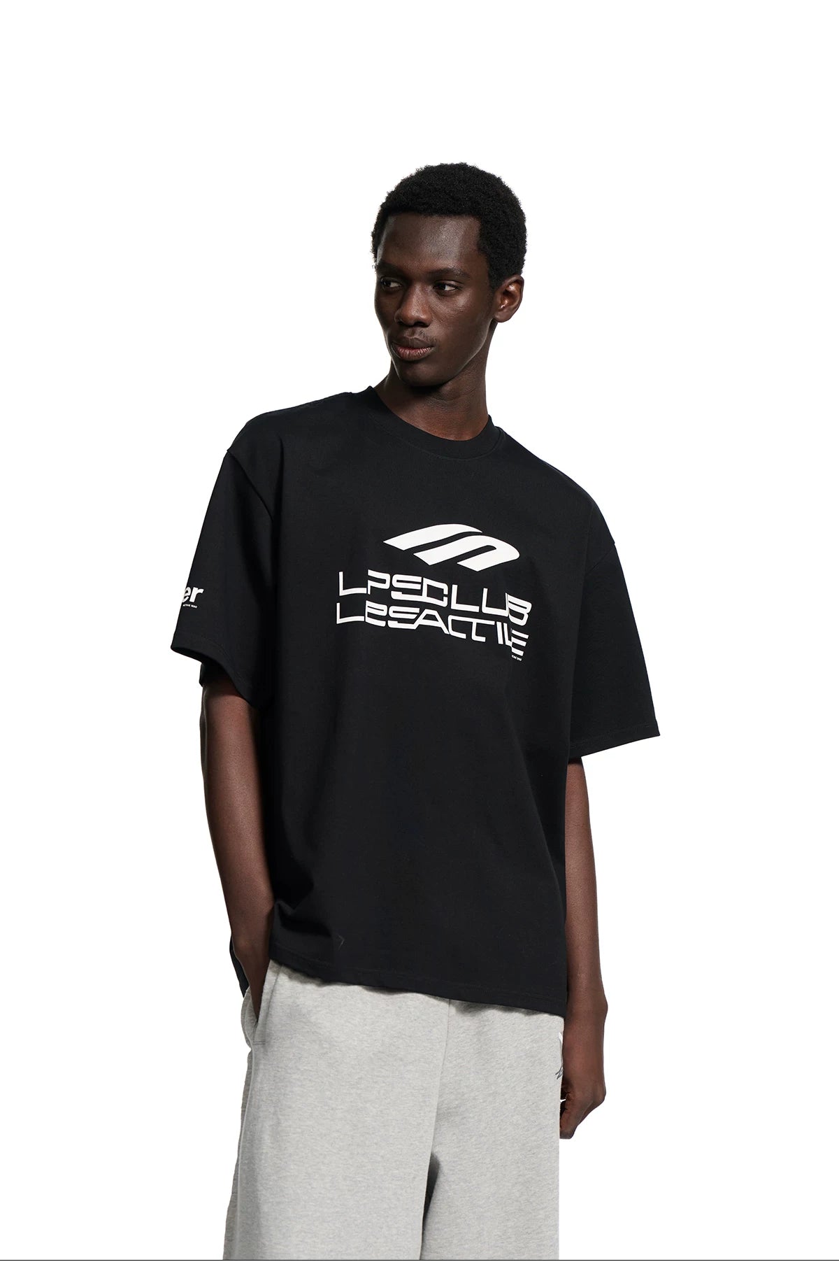Loopsoon Racing Elements Letter Print Loose Crew Neck Tee