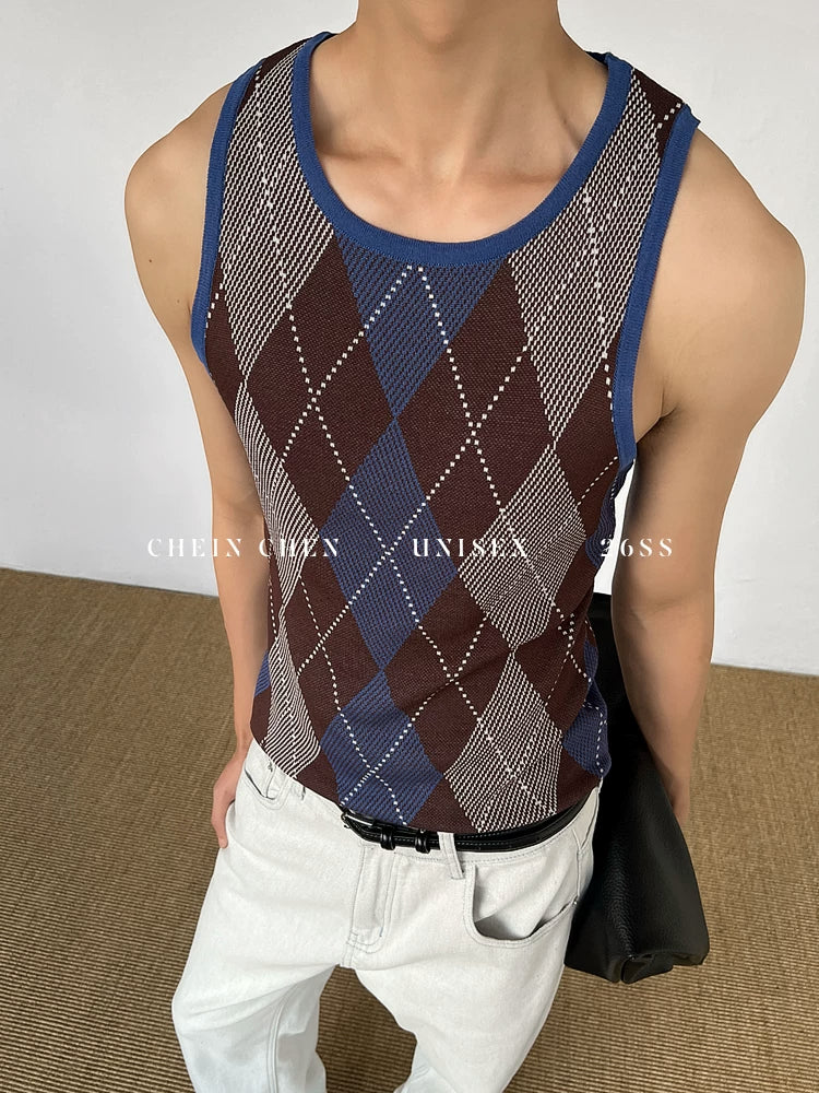 Chein Niche Premium Rhombus Woolen Vest