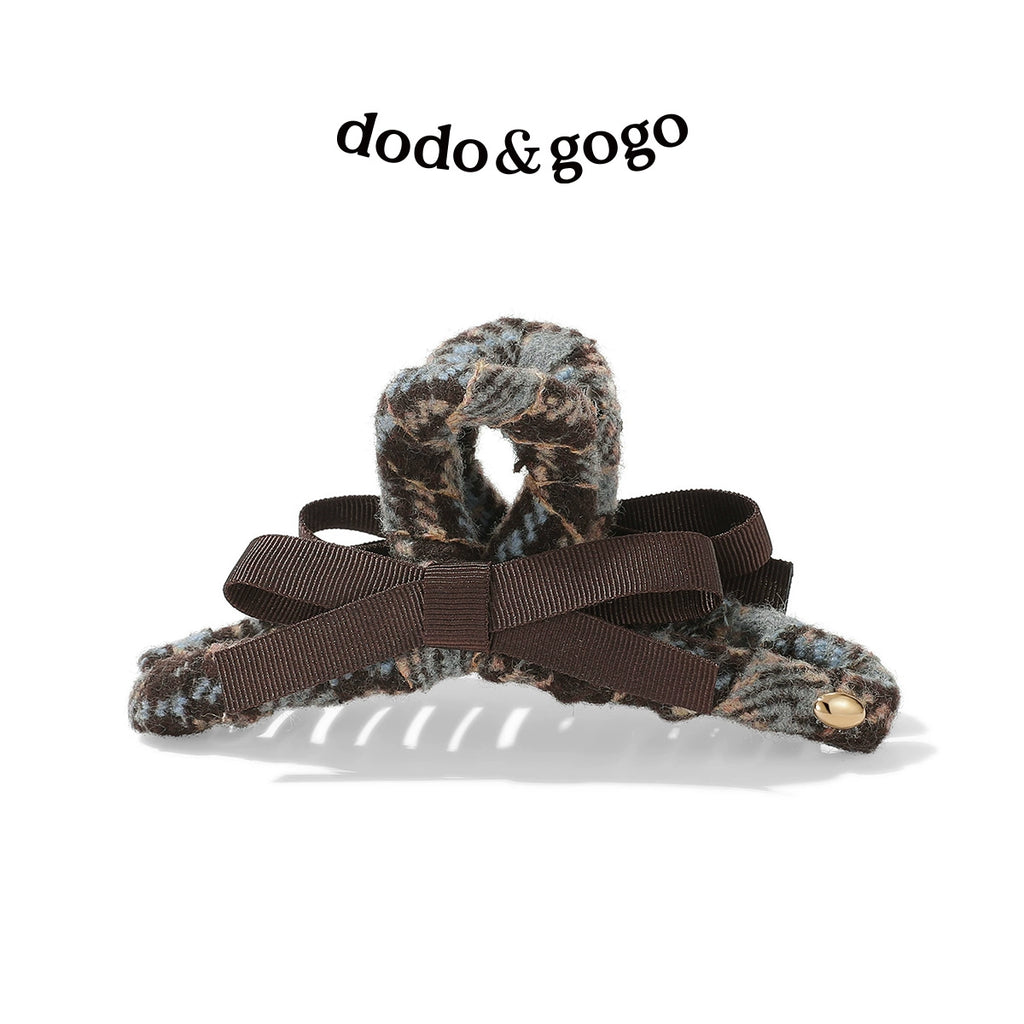 DODOGOGO Wool Bow Colored Hair Grab