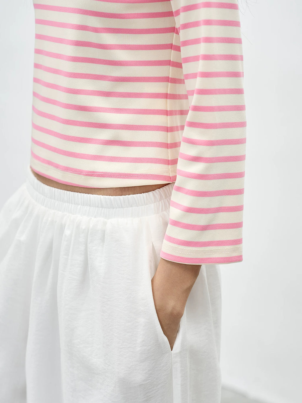 EIGHTHMONTH Striped Short Casual Long Sleeve