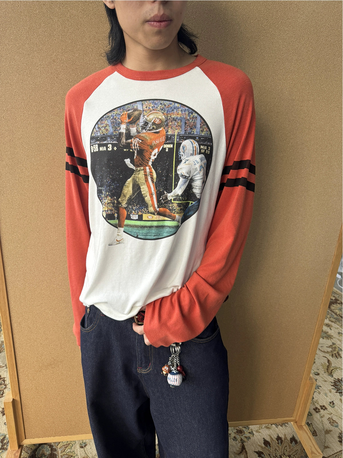 InsGale Contrast Vintage Splicing Shoulder Sleeve Long Sleeve