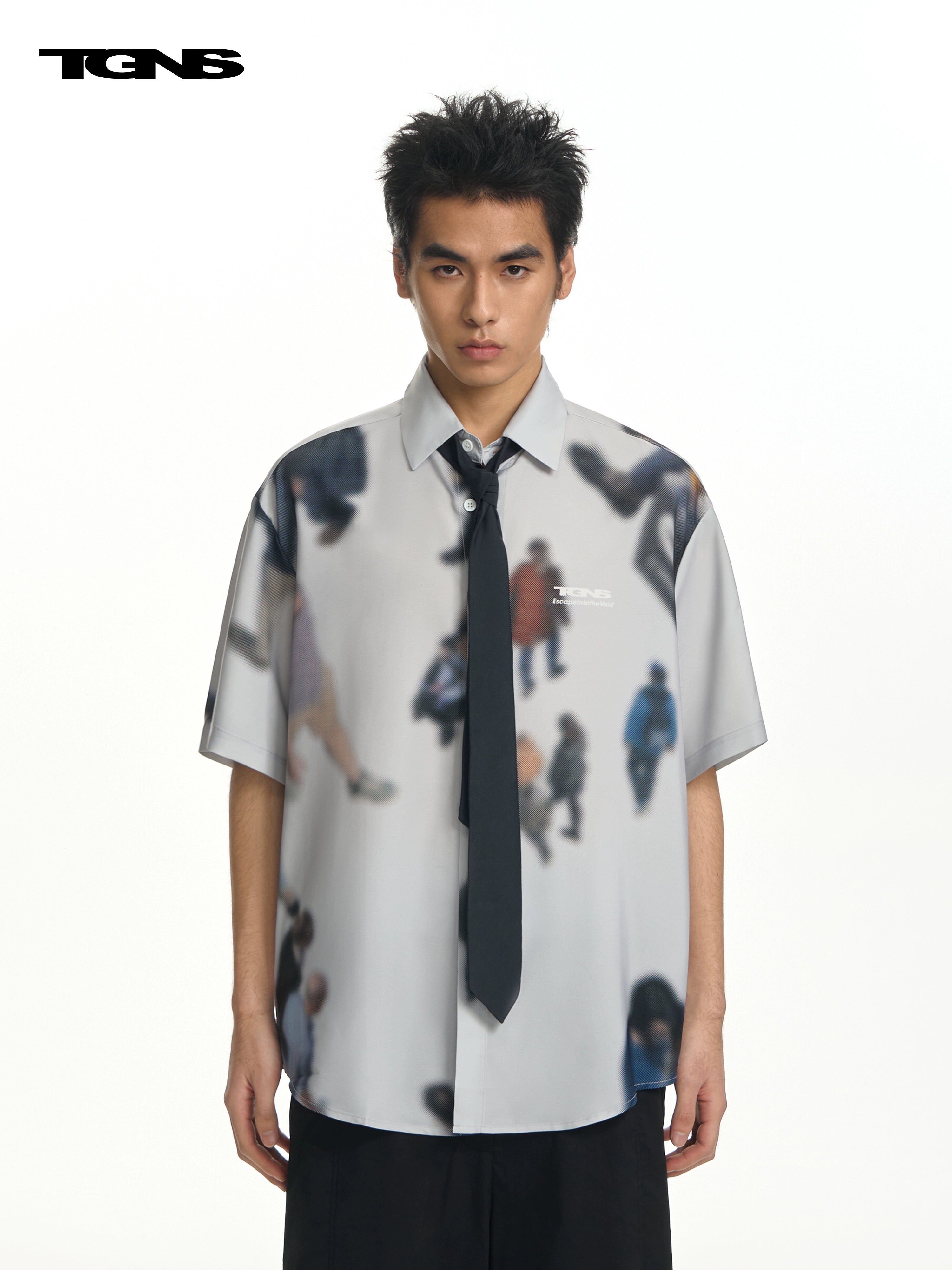 TGNS Vintage Shadow Flower Hawaiian Shirt