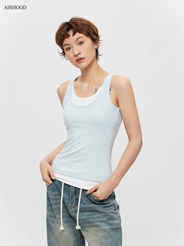 AIRHOOD Fake Two-piece Sling I-shaped Vest