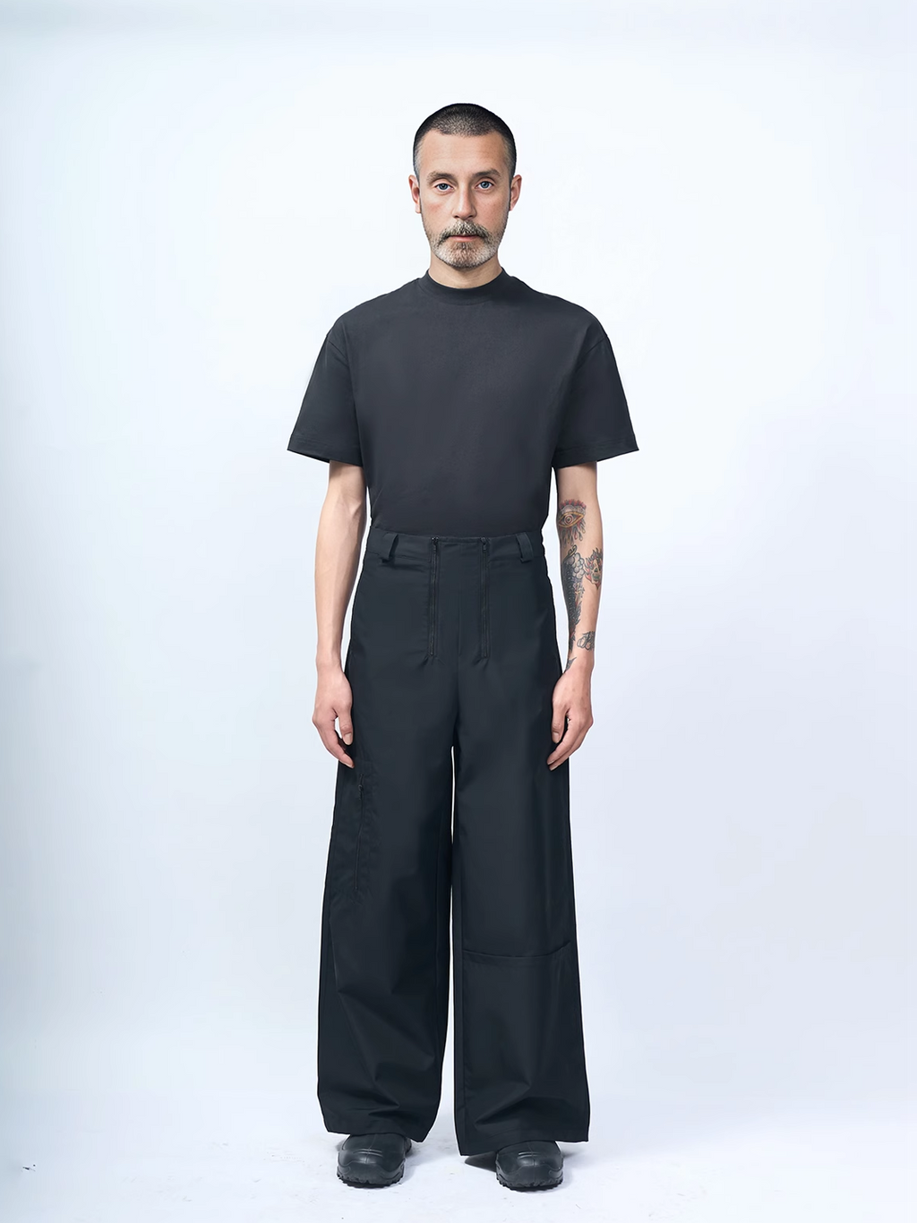 ETHEREAL PRODUCTION Double Zipper Deconstruction Loose Pocket Paratrooper Pants