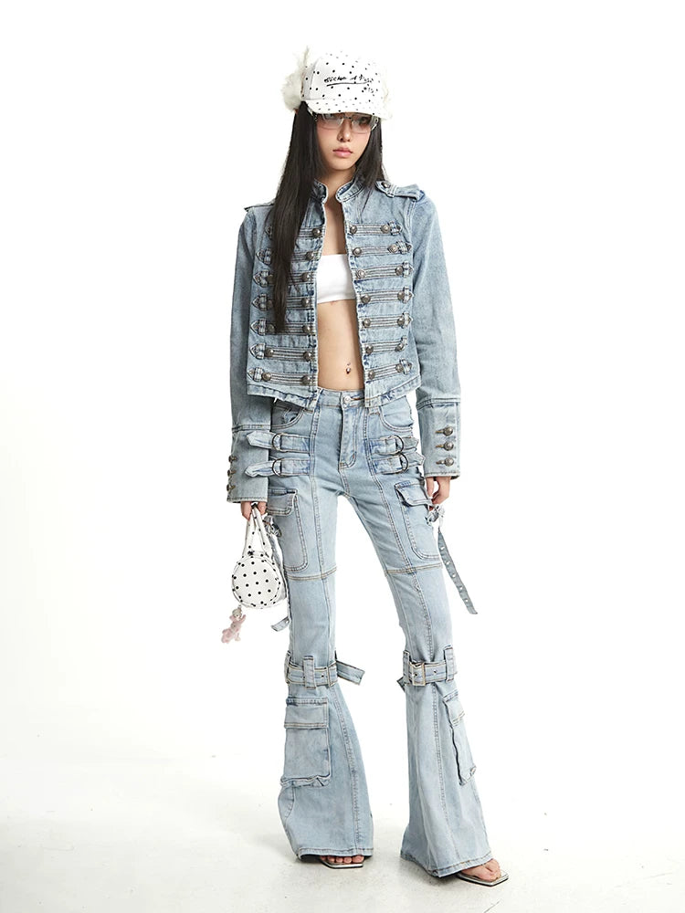 UNCMHISEX Vintage Slim Denim Jacket
