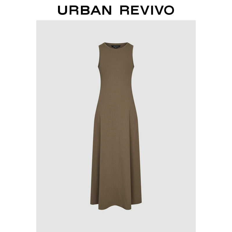 URBAN REVIVO Wave Style Casual Slim Sleeveless Dress