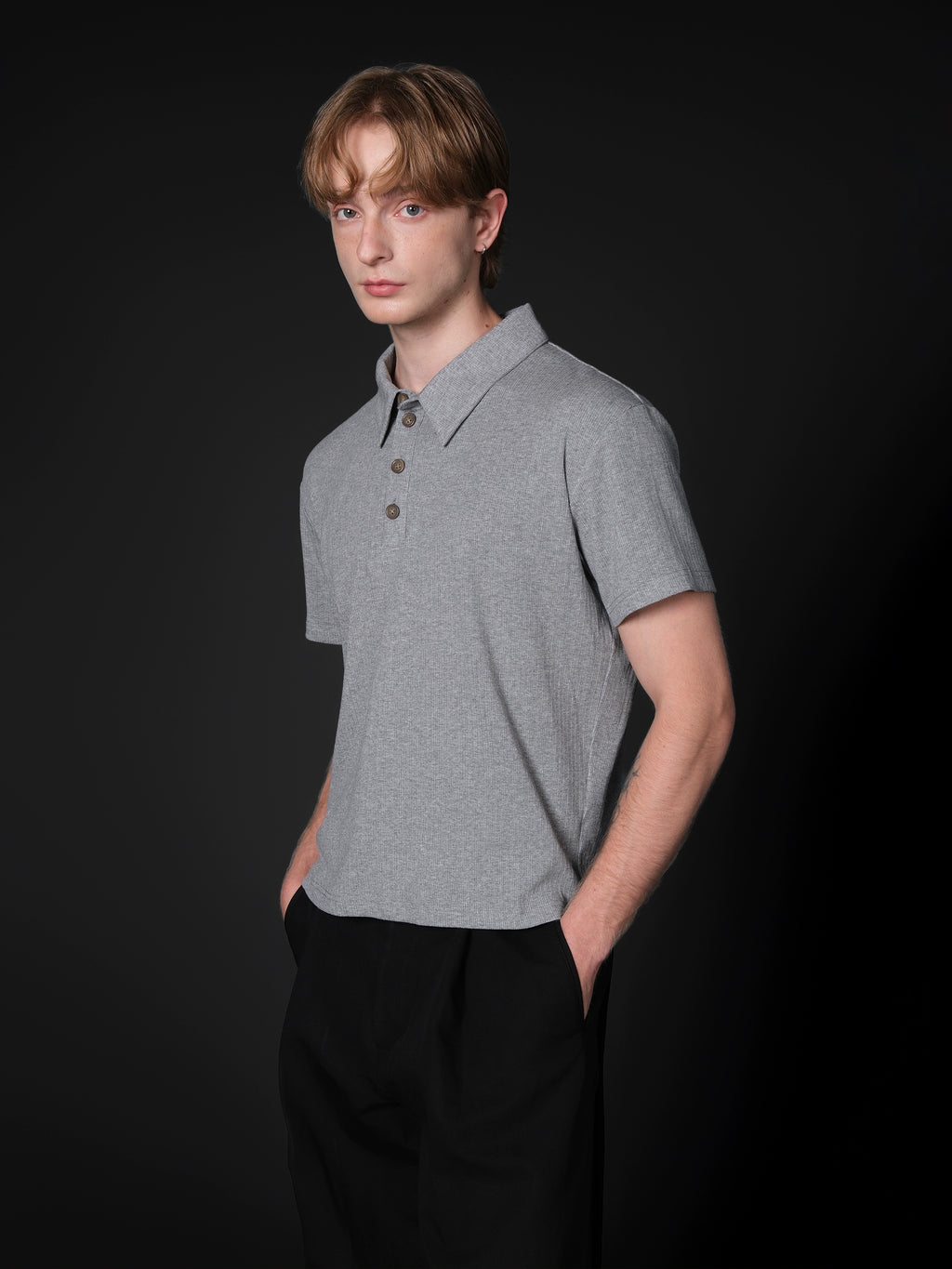 Set for Life Fine Jacquard Lapel Short Wide Tee