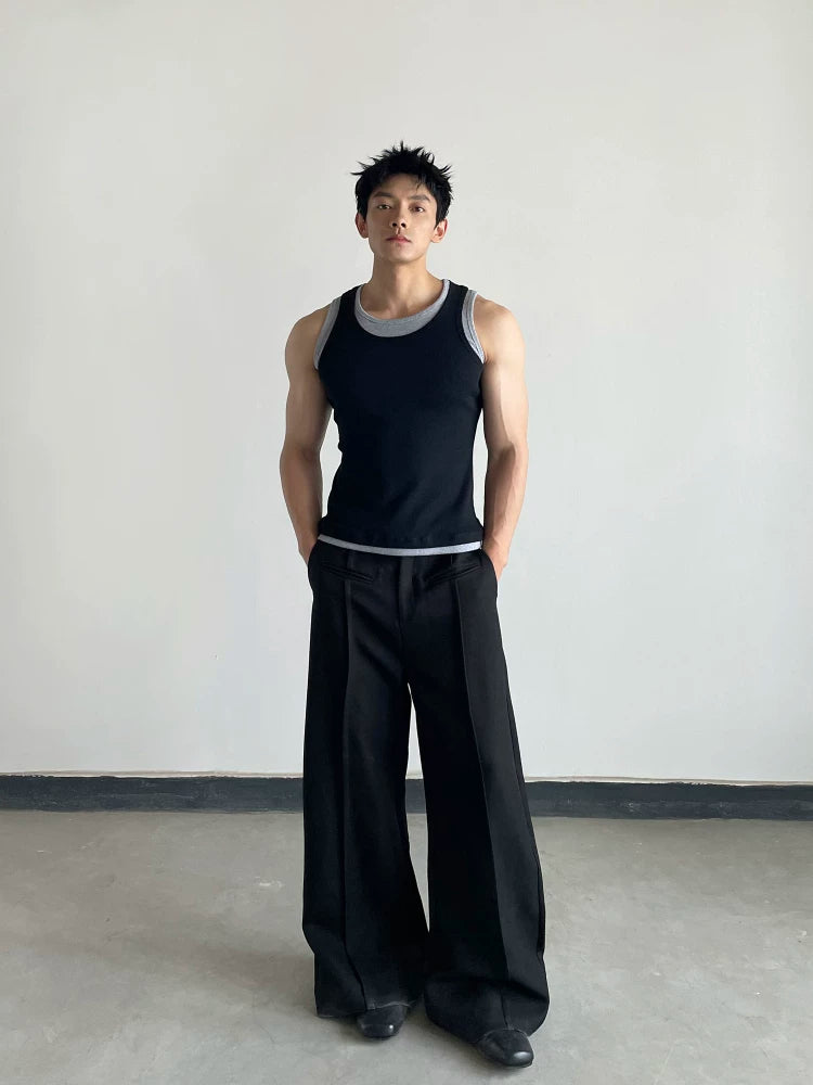 DAY NY I-shaped Fake Two-piece Slim-fit Vest
