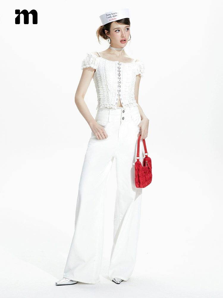 IMONE Square Neck Lace Shirt