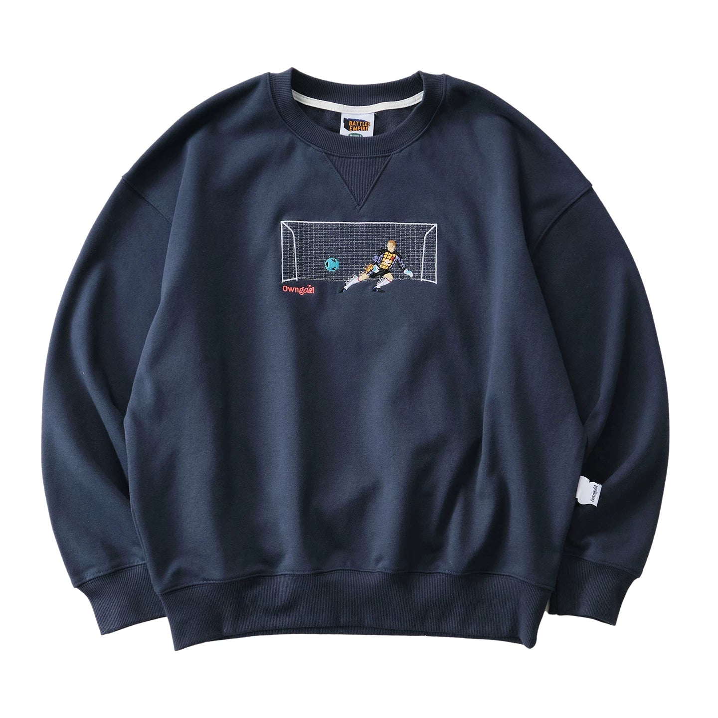Battles Oolong Ball Sports Channel Crew Neck Penalty Embroidered Sweater