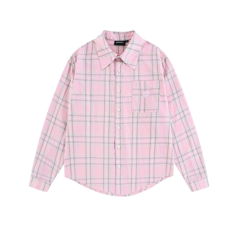 NICEBAD Contrasting Plaid Light Long-sleeved Shirt