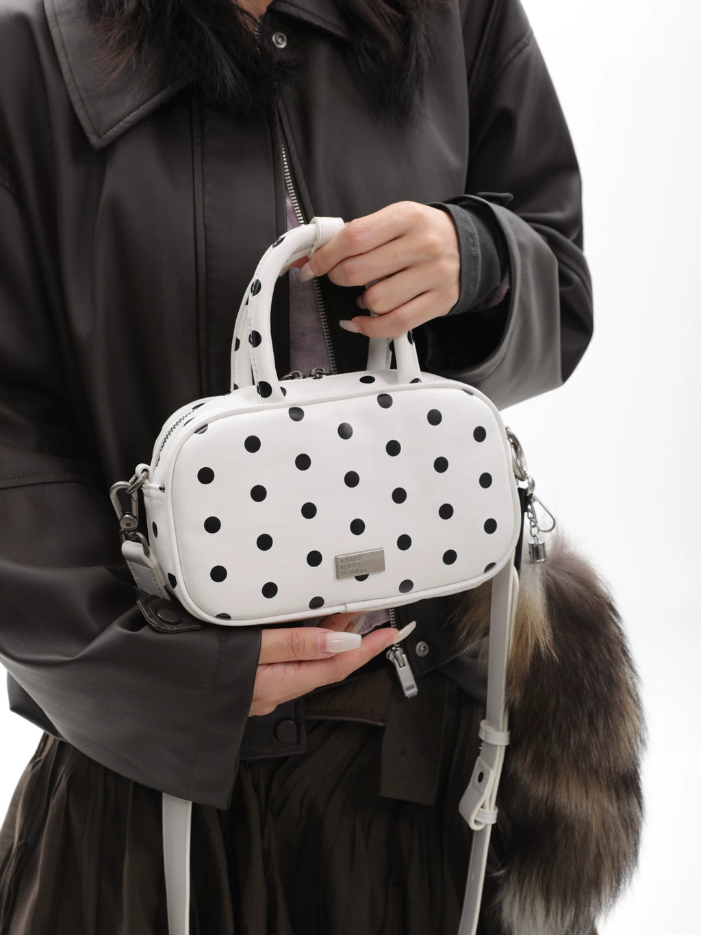 JANDRESS Polka Dot Portable Messenger Bag