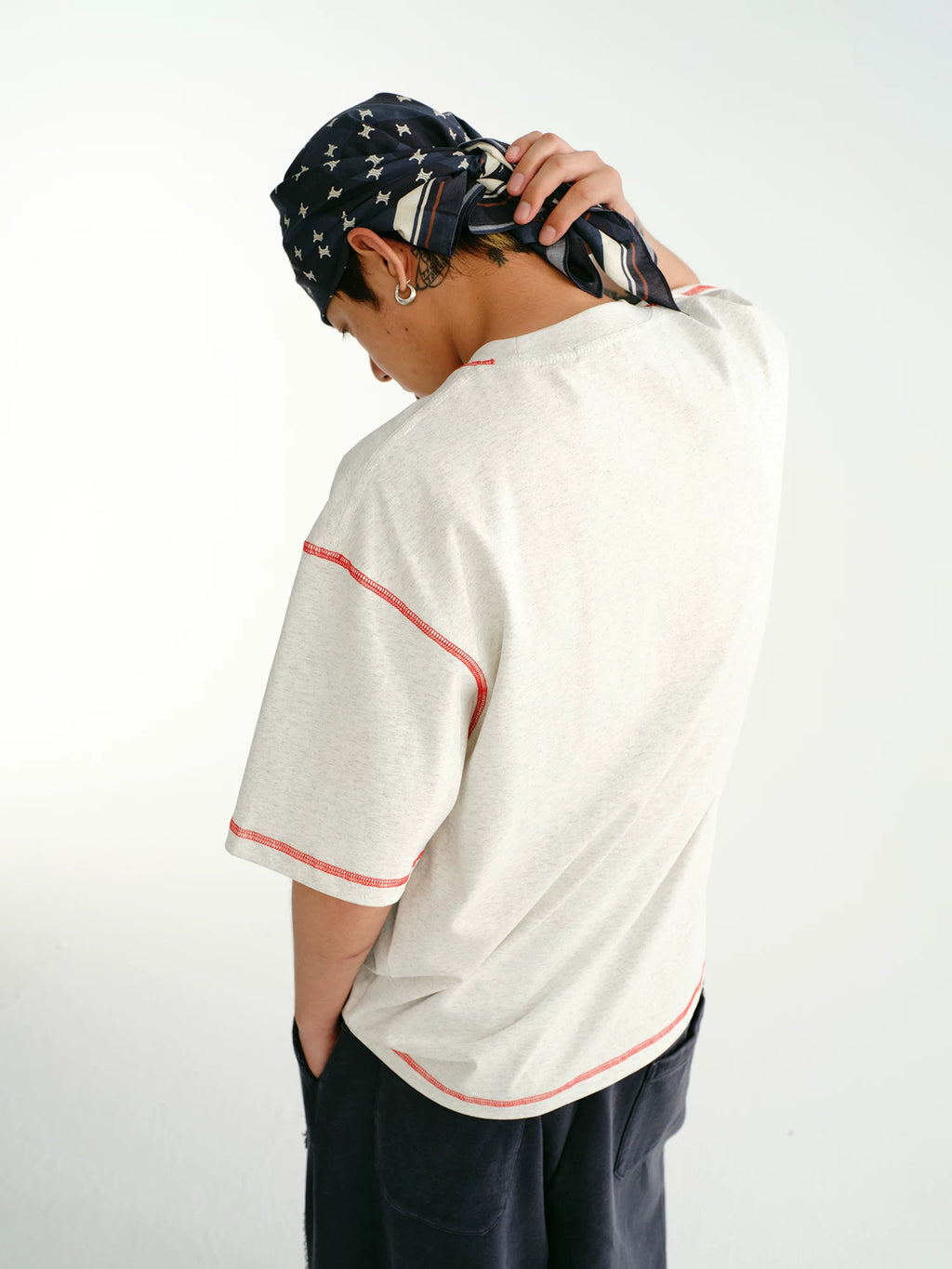 CoosRetro Retro Contrasting Bright Line Loose Tee
