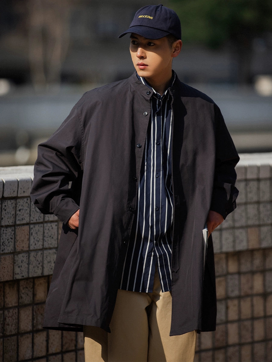 NOEARS Retro Medium and Long Single-breasted Trench Coat