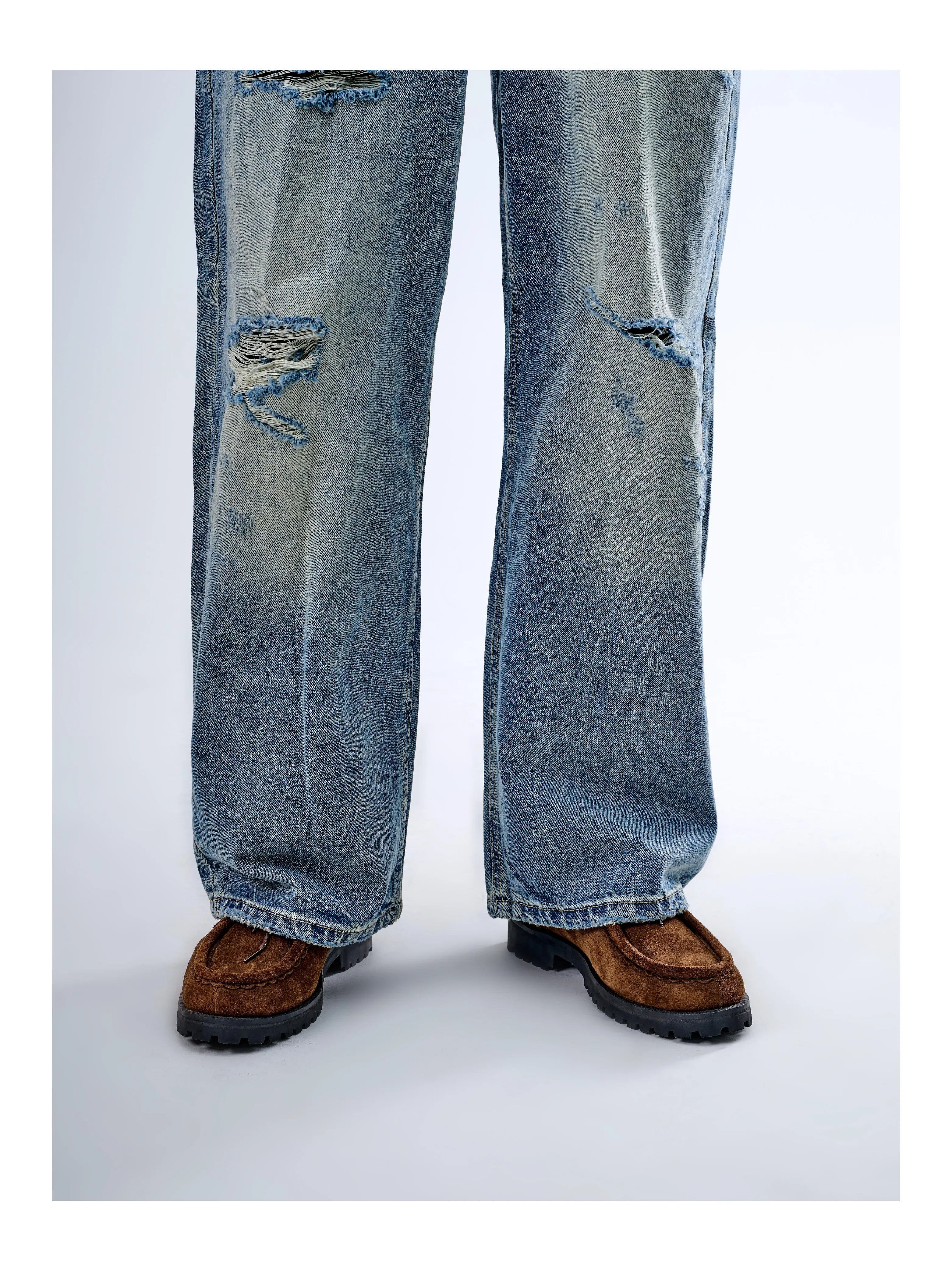 TERRAKOO Vintage Round Head Platform Leather Kangaroo Shoes