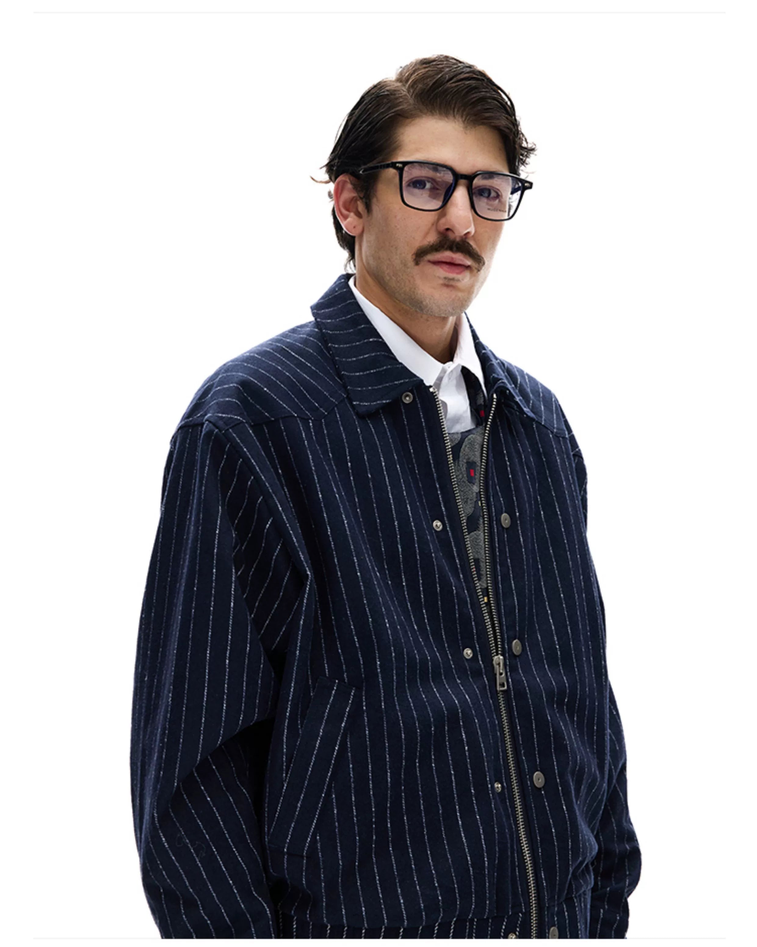 MADWITCH Vintage Simple Premium Striped Jacket